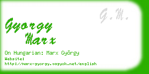 gyorgy marx business card
